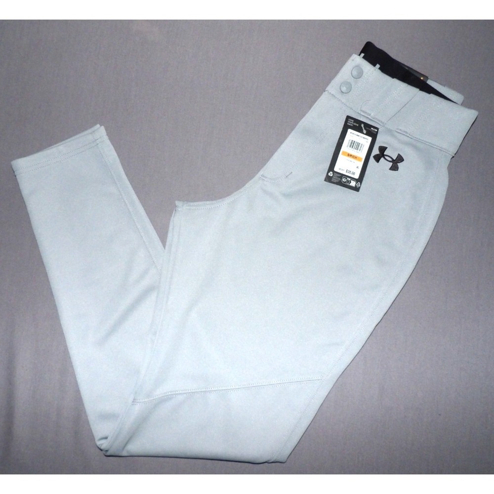 NEW!‎ Under Armour Gray Stretch Tapered Leg Athletic Baseball Pants Men's Small